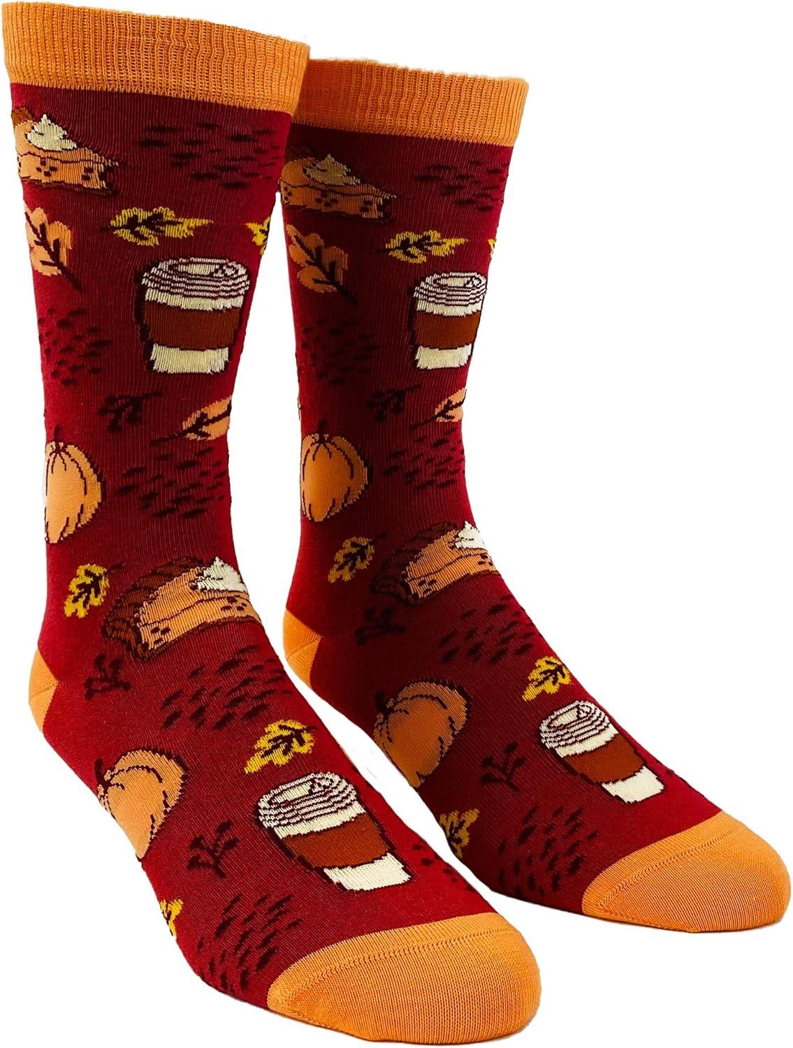 imageCrazy Dog TShirts Womens Halloween Socks Funny Spooky October Fall Novelty Graphic FootwearPumpkin Spice