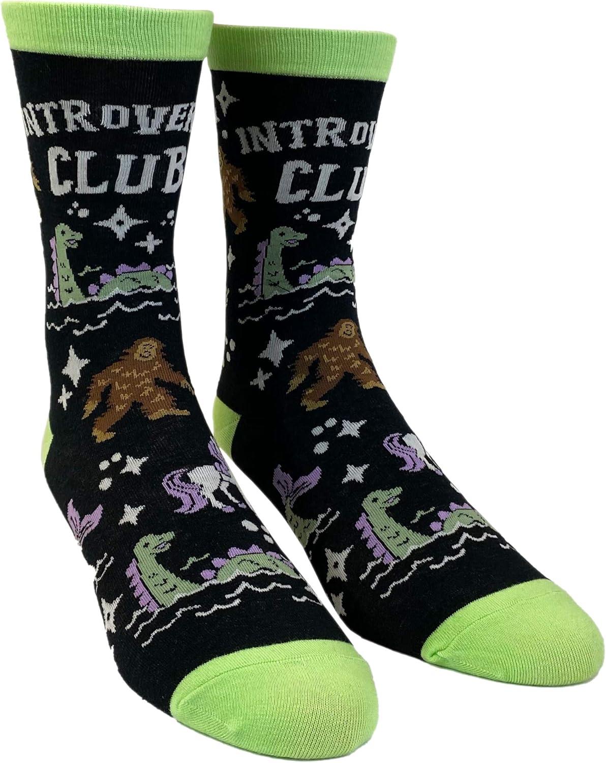 imageCrazy Dog TShirts Womens Introverts Club Socks Funny Day Dreamer Loner Unicorn UFO Footwear