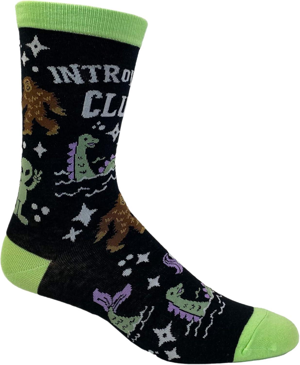 imageCrazy Dog TShirts Womens Introverts Club Socks Funny Day Dreamer Loner Unicorn UFO Footwear
