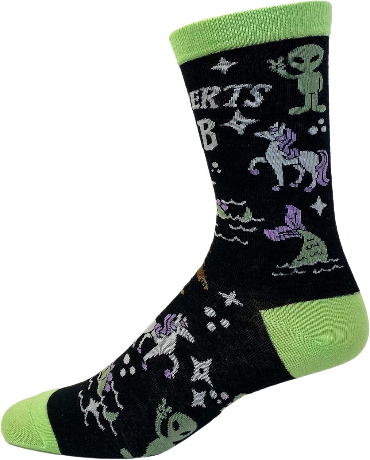 imageCrazy Dog TShirts Womens Introverts Club Socks Funny Day Dreamer Loner Unicorn UFO Footwear
