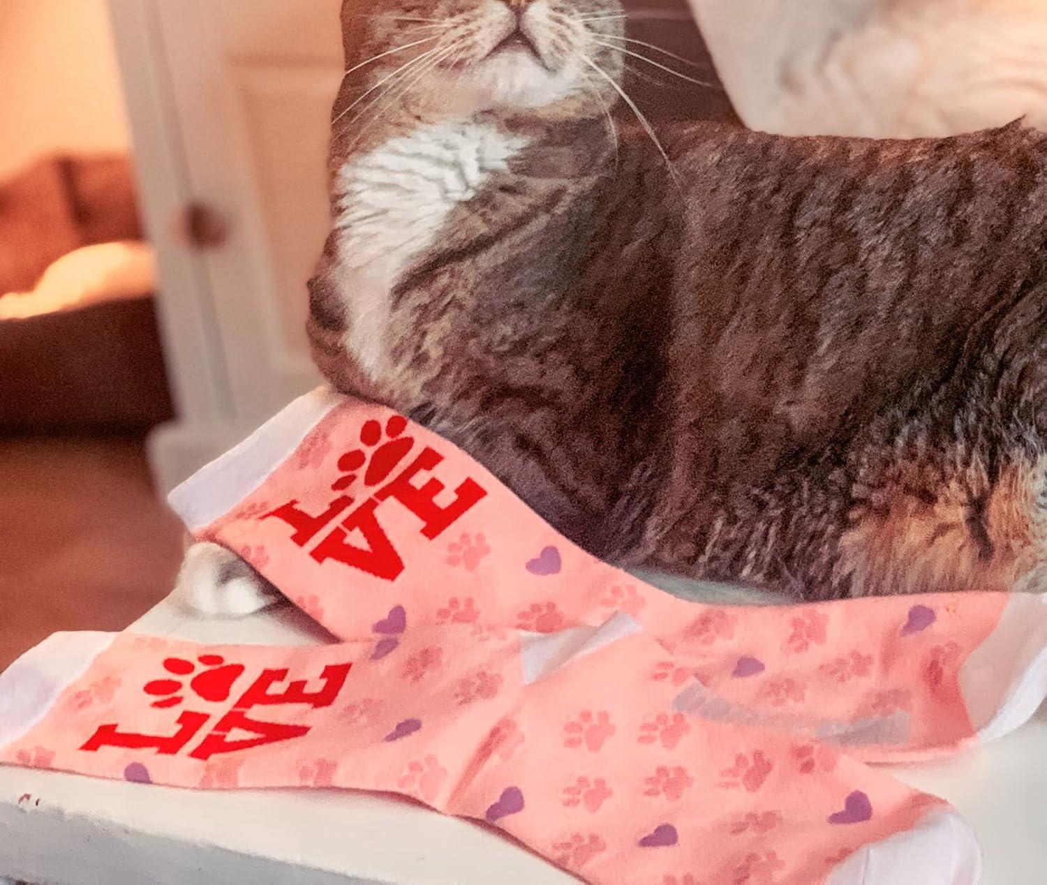 imageFunny Dog Socks for Women Love Paw Print Crew Socks Soft Cotton Novelty Gift for Dog Moms and Pet Lovers Pink AnimalThemed Footwear
