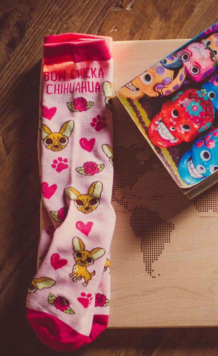 imageWomens Bow Chicka Chihuahua Socks Funny Pet Dog Small Breed Sarcastic Sex Footwear