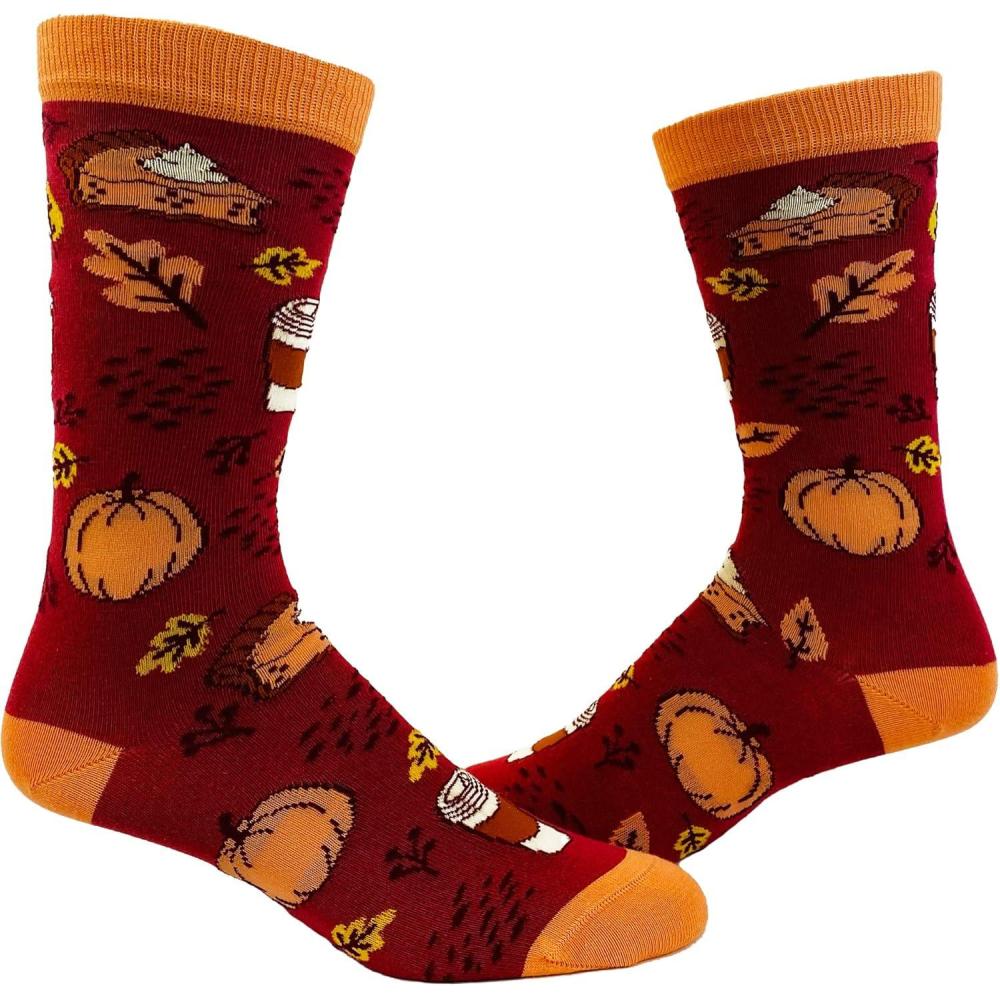 imageCrazy Dog TShirts Womens Halloween Socks Funny Spooky October Fall Novelty Graphic FootwearPumpkin Spice