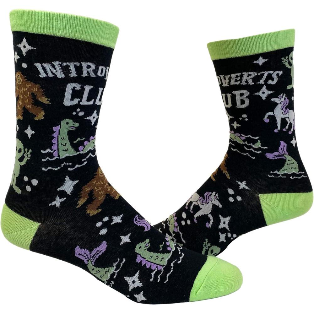 imageCrazy Dog TShirts Womens Introverts Club Socks Funny Day Dreamer Loner Unicorn UFO Footwear