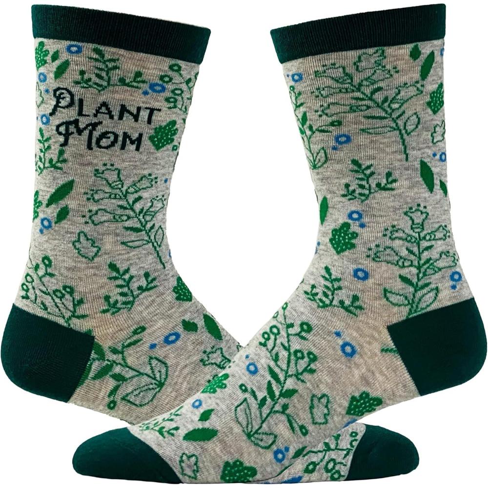 imageCrazy Dog TShirts Womens Plant Mom Socks Funny Gardening Flowers Herbs Growing Novelty Graphic Footwear