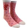 Funny Dog Socks for Women – Love Paw Print Crew Socks – Soft Cotton Novelty Gift for Dog Moms and Pet Lovers – Pink Animal-Themed Footwear