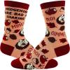 Crazy Dog T-Shirts Cute Animal Socks for Women Fun Socks with Animals and Sarcastic Humor(Hedgehogs Sharing)