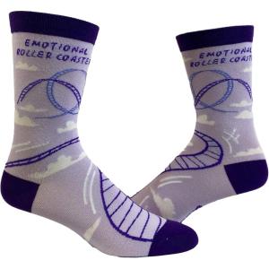 Emotional Roller Coaster Socks Funny Anxiety Crazy Graphic Novelty Footwear(Purple)