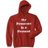 Crazy Dog Funny Christmas Unisex Hoodies Holiday Hooded Sweatshirts for Men and Women(Red – My Presence)
