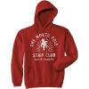 Crazy Dog Funny Christmas Unisex Hoodies Holiday Hooded Sweatshirts for Men and Women(Red – North Pole Strip Club)