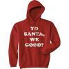 Crazy Dog Funny Christmas Unisex Hoodies Holiday Hooded Sweatshirts for Men and Women(Red – We Good)