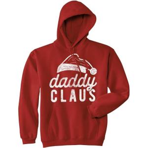 Crazy Dog Funny Christmas Unisex Hoodies Holiday Hooded Sweatshirts for Men and Women(Red – Daddy Claus)