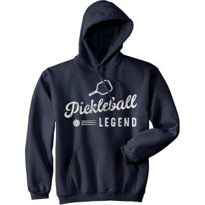 Crazy Dog T-Shirts Pickleball Legend Unisex Hoodie Funny Pickle Ball Super Star Hooded Sweatshirt(Navy – Pickleball)