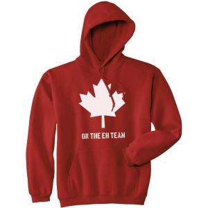 Eh Team Canada Sweater Funny Canadian Shirts Novelty Graphic Hilarious Hoodie(Red)