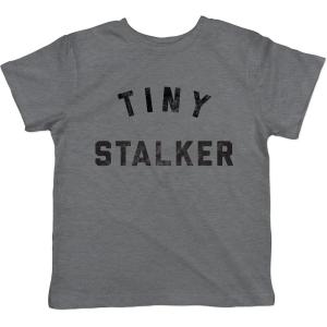 Toddler Tiny Stalker T Shirt Funny Needy Attention Joke Tee for Young Kids(Dark Heather Grey – Stalker)