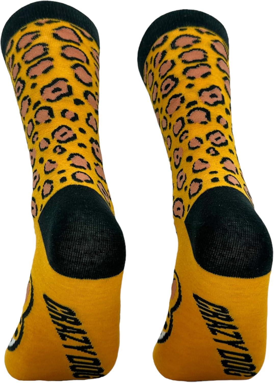 imageCrazy Dog TShirts Funny Womens Socks with Animal Print Designs Toe Socks with Cute Animal FacesCheetah