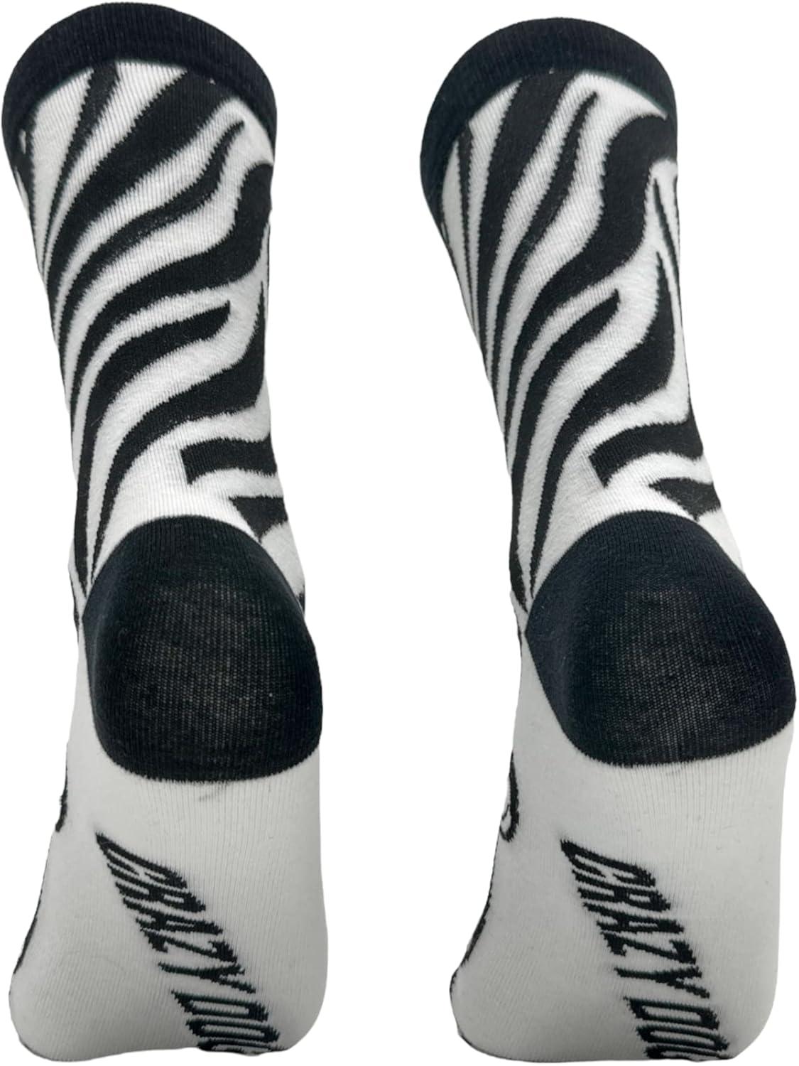 imageCrazy Dog TShirts Funny Womens Socks with Animal Print Designs Toe Socks with Cute Animal FacesZebra