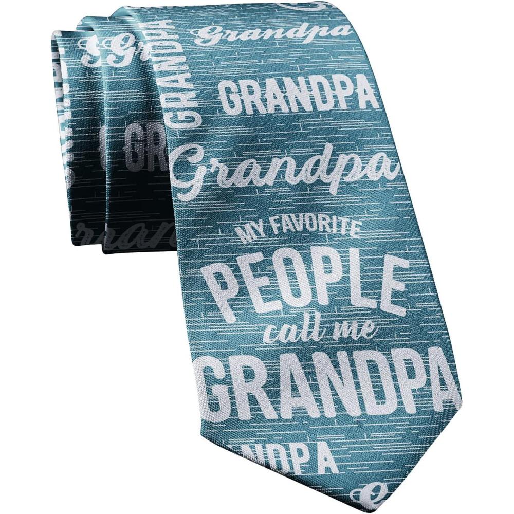 imageCrazy Dog TShirts Funny Tie for Grandfathers My Favorite People Call Me Grandpa Necktie Fathers Day Granddad Novelty Gift for Birthday and Retirement Casual Wear