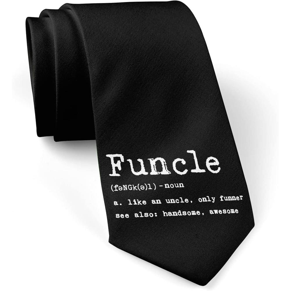 imageCrazy Dog TShirts Funny Tie for Men Funcle Definition Novelty Necktie Humorous Gag Gift Idea for Uncle Birthday Fathers Day Fun Menswear Silly Outfit Accessory Gift
