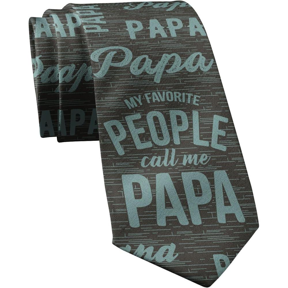 imageCrazy Dog TShirts Funny Tie for Men  My Favorite People Call Me Papa Necktie  Novelty Gift for Dad Fathers Day Birthday Fun Office Party and Casual Wear Accessory