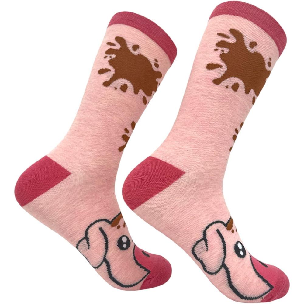 imageCrazy Dog TShirts Funny Womens Socks with Animal Print Designs Toe Socks with Cute Animal FacesMuddy Pig