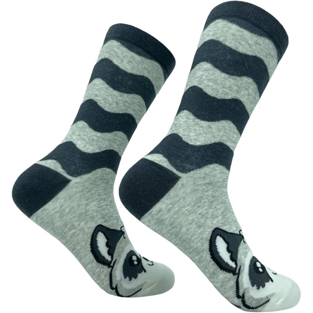 imageCrazy Dog TShirts Funny Womens Socks with Animal Print Designs Toe Socks with Cute Animal FacesRaccoon
