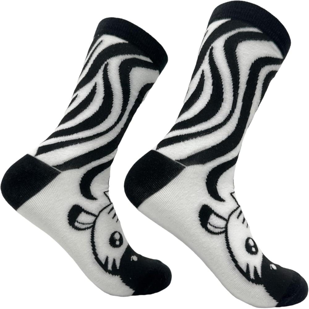 imageCrazy Dog TShirts Funny Womens Socks with Animal Print Designs Toe Socks with Cute Animal FacesZebra