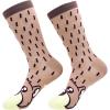 Crazy Dog T-Shirts Funny Womens Socks with Animal Print Designs Toe Socks with Cute Animal Faces(Beaver)