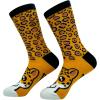 Crazy Dog T-Shirts Funny Womens Socks with Animal Print Designs Toe Socks with Cute Animal Faces(Cheetah)