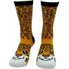 Crazy Dog T-Shirts Funny Womens Socks with Animal Print Designs Toe Socks with Cute Animal Faces(Cheetah)