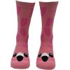 Crazy Dog T-Shirts Funny Womens Socks with Animal Print Designs Toe Socks with Cute Animal Faces(Flamingo)