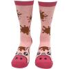 Crazy Dog T-Shirts Funny Womens Socks with Animal Print Designs Toe Socks with Cute Animal Faces(Muddy Pig)