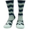 Crazy Dog T-Shirts Funny Womens Socks with Animal Print Designs Toe Socks with Cute Animal Faces(Raccoon)