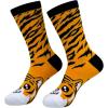 Crazy Dog T-Shirts Funny Womens Socks with Animal Print Designs Toe Socks with Cute Animal Faces(Tiger)