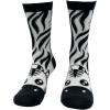 Crazy Dog T-Shirts Funny Womens Socks with Animal Print Designs Toe Socks with Cute Animal Faces(Zebra)