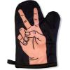 Peace Sign Oven Mitt – Funny Hand Gesture Design – Heat Resistant Novelty Cooking Glove – Unity Themed Oven Glove for Baking Grilling and Everyday Kitchen Use(Oven Mitt)