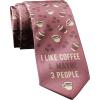 Crazy Dog T-Shirts Caffeine Lover Tie for Men – I Like Coffee and Maybe 3 People Necktie – Barista Outfit and Funny Accessory Novelty Gift for Bean Lovers