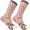 Crazy Dog T-Shirts Funny Womens Socks with Animal Print Designs Toe Socks with Cute Animal Faces(Beaver)