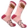 Crazy Dog T-Shirts Funny Womens Socks with Animal Print Designs Toe Socks with Cute Animal Faces(Muddy Pig)