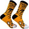 Crazy Dog T-Shirts Funny Womens Socks with Animal Print Designs Toe Socks with Cute Animal Faces(Tiger)