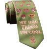 Funny Tie for Men – My Dog Thinks Im Cool Novelty Animal Print Necktie – Cool Menswear Accessory Gift for Dog Lovers Office Humor and Quirky Fashion