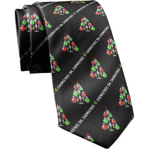 Crazy Dog T-Shirts Funny Christmas Tie for Men – Nerdy Chemistree Joke Holiday Necktie – Novelty Polyester Science Teacher Gift for Chemists and Office Party Humor