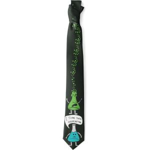 Crazy Dog T-Shirts Funny Science Tie for Men – Chemistry Teacher Necktie – Quirky Science Joke Gift with I Think You’re Overreacting Design – Novelty Nerdy STEM Accessory for Scientists and Teachers