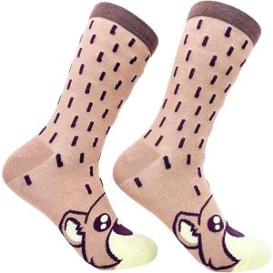 Crazy Dog T-Shirts Funny Womens Socks with Animal Print Designs Toe Socks with Cute Animal Faces(Beaver)