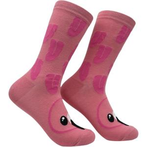 Crazy Dog T-Shirts Funny Womens Socks with Animal Print Designs Toe Socks with Cute Animal Faces(Flamingo)