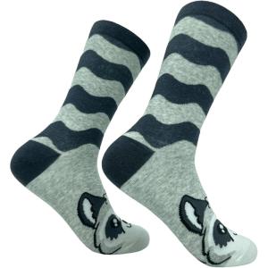 Crazy Dog T-Shirts Funny Womens Socks with Animal Print Designs Toe Socks with Cute Animal Faces(Raccoon)
