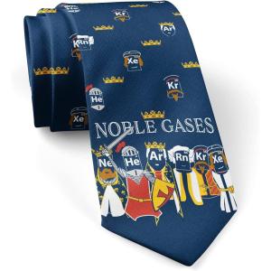 Crazy Dog T-Shirts Noble Gases Necktie Funny Neckties for Men Science Teacher Tie Mens Novelty Neckties