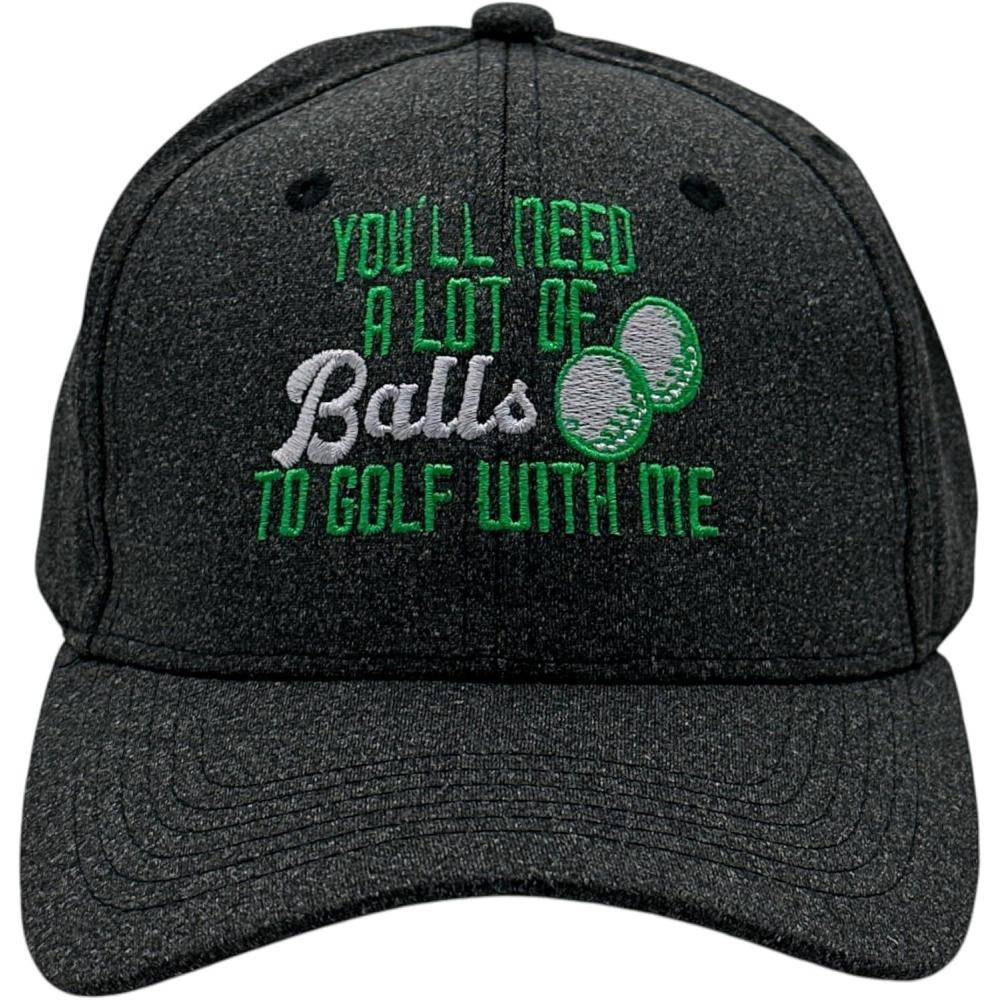 imageCrazy Dog TShirts Funny Golf Hats Cool Caps for Golfers with Sarcastic DesignsBlack a Lot of Balls