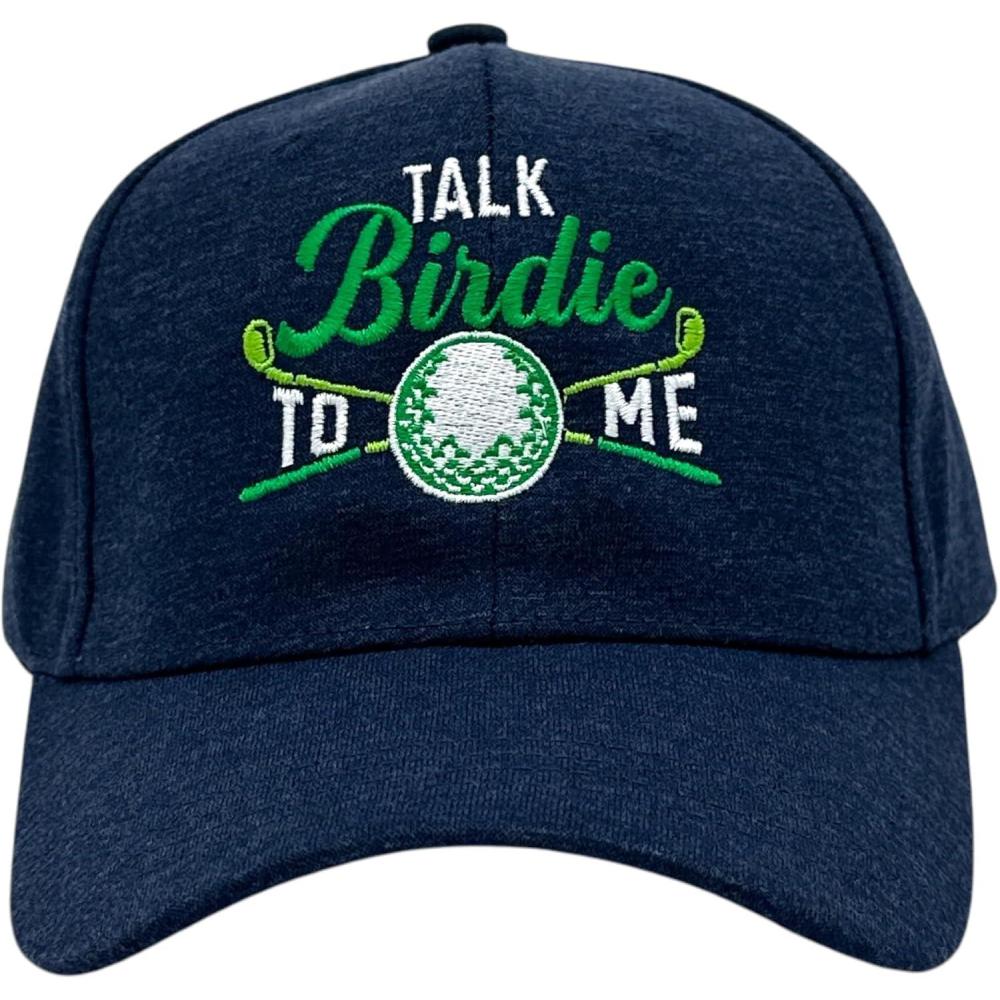 imageCrazy Dog TShirts Funny Golf Hats Cool Caps for Golfers with Sarcastic DesignsNavy Talk Birdie