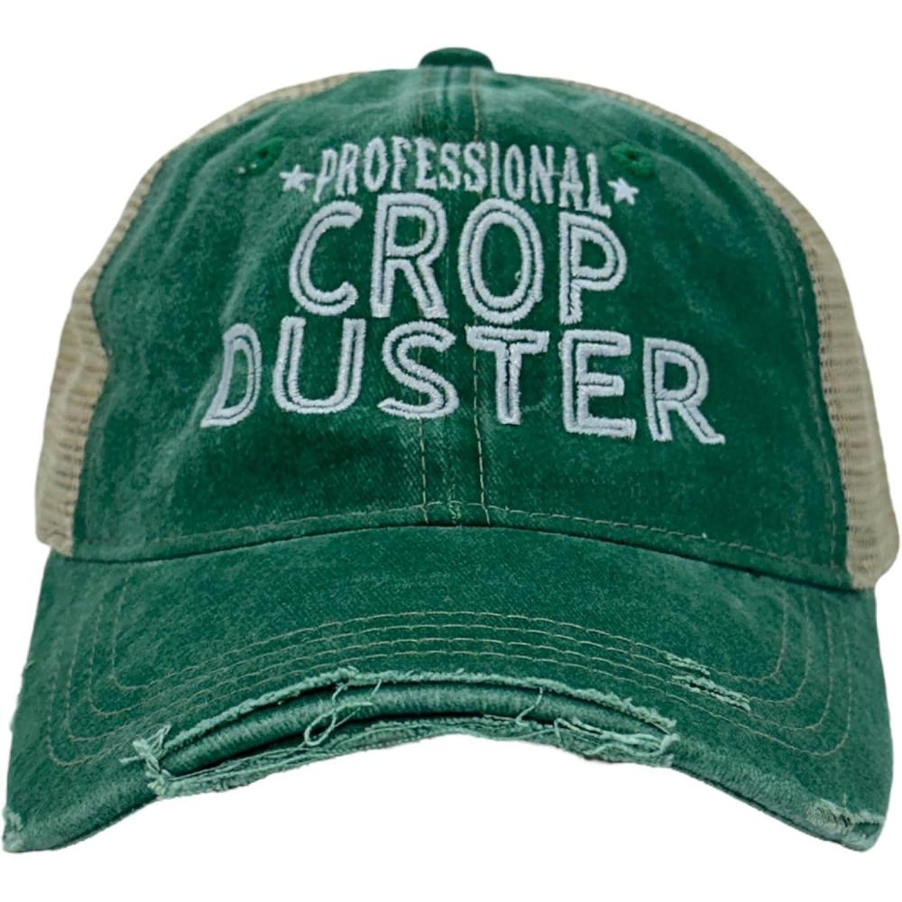 imageCrazy Dog TShirts Professional Crop Duster Hat Funny Stinky Fart Joke CapTrucker Green  Crop Duster